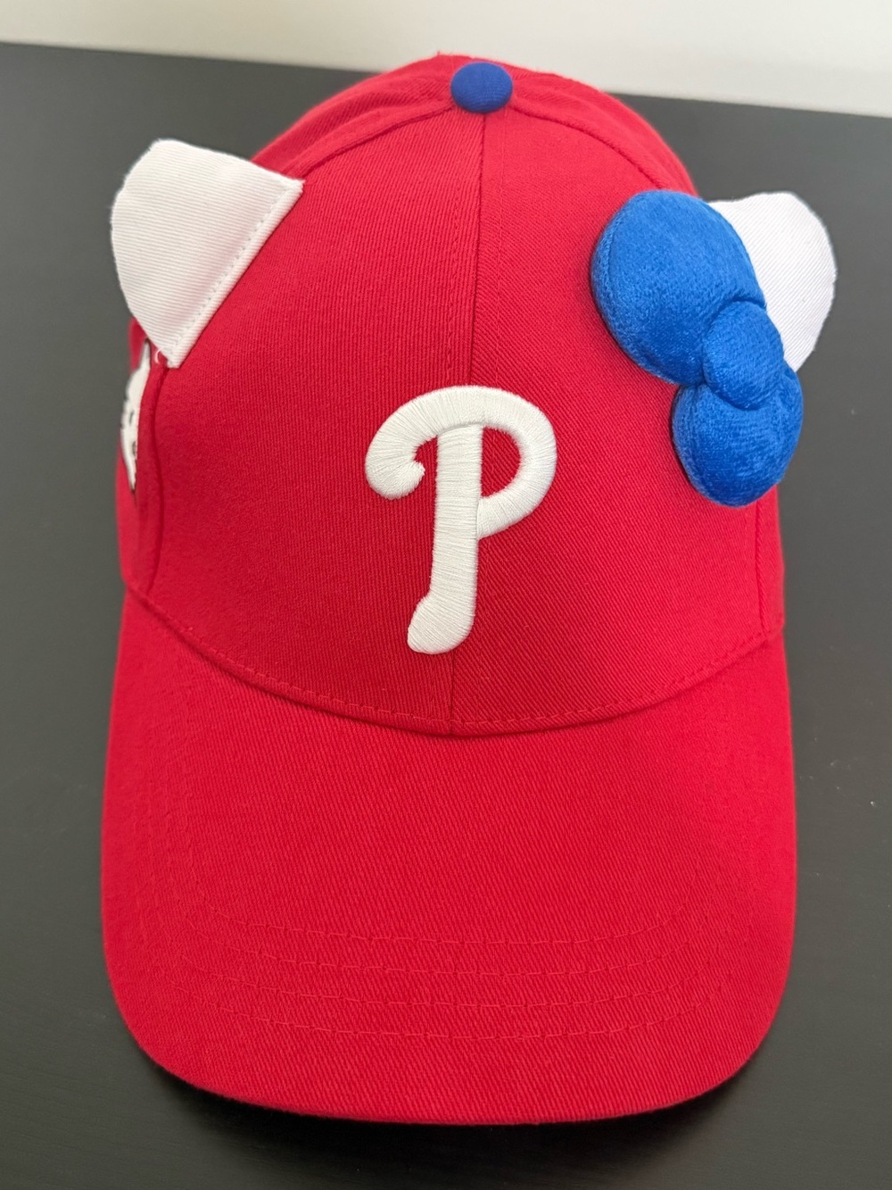 Philadelphia Phillies Hello Kitty Red Baseball Cap with White 'P' and Blue Bow